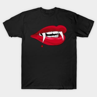 Red Lip Fangs T-Shirt